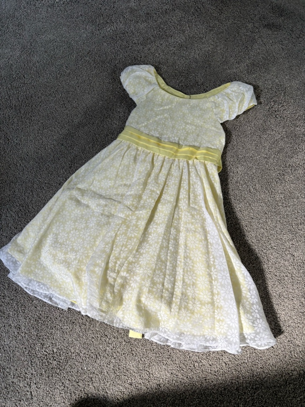 JONA MICHELLE - Girls Yellow Floral Overlay Party Dress